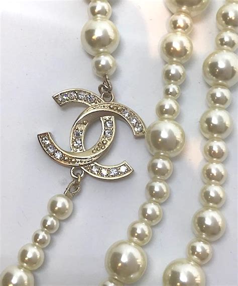 chanel medallion necklace|chanel pearl long strand necklaces.